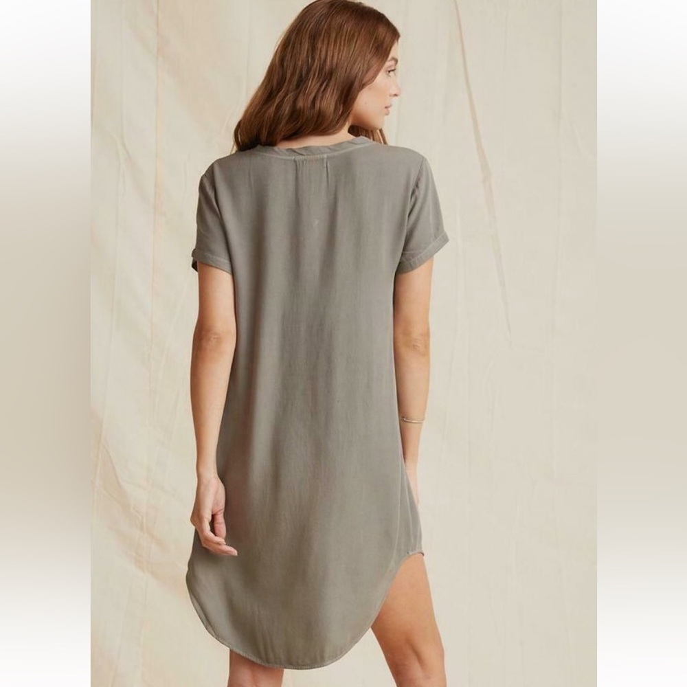 🌟3 for $30🌟 | Cloth & Stone Justine | Hi-Lo V-Neck Shirt Dress | Grey | L